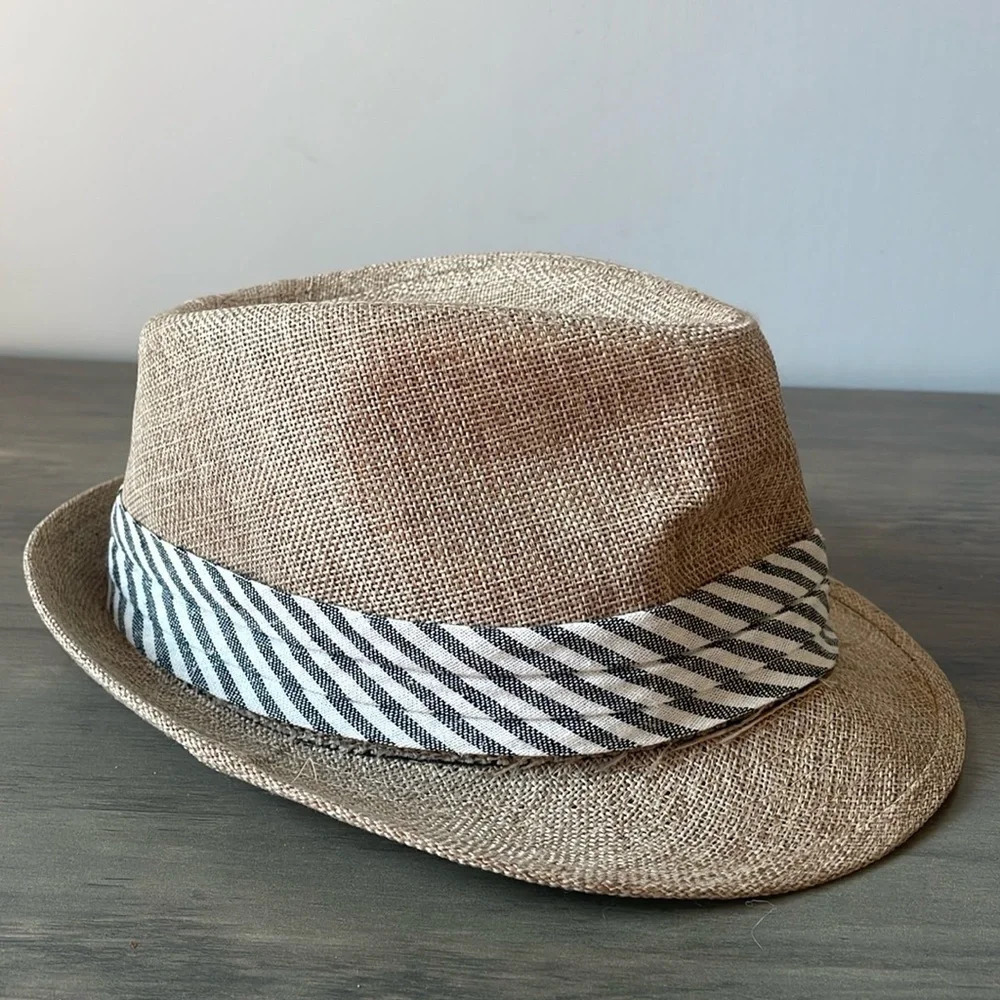 Unbranded woven khaki fedora, EUC